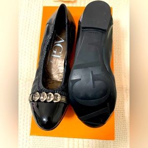 AGL black leather ballet flat never worn